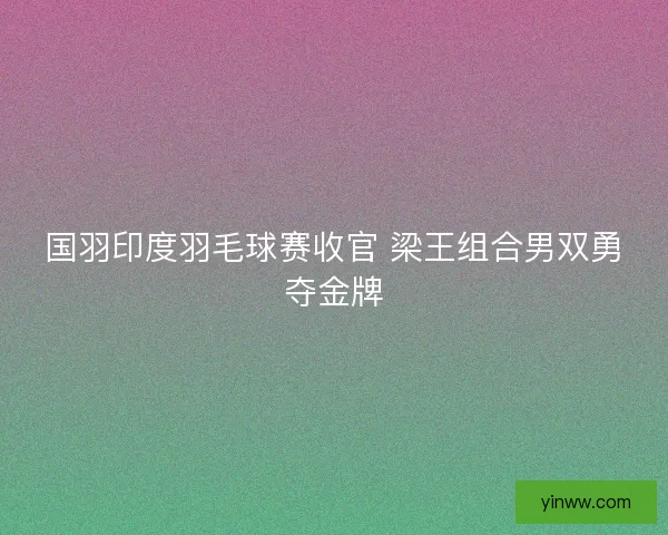 国羽印度羽毛球赛收官 梁王组合男双勇夺金牌